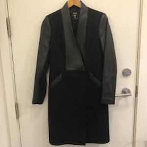 Ted Baker Wool & Leather Coat - Size 2